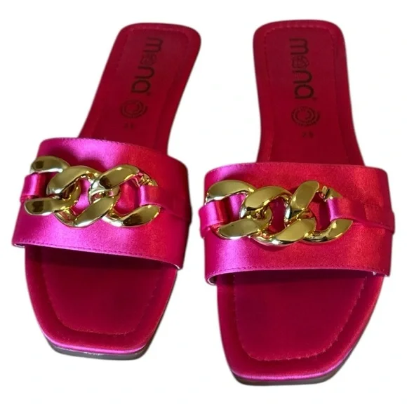 Mona B Pink and Gold Luxe Sandals - Picture 1 of 8